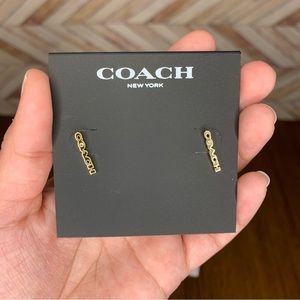 NWT Coach 0.1” Goldtone Signature Logo Studs